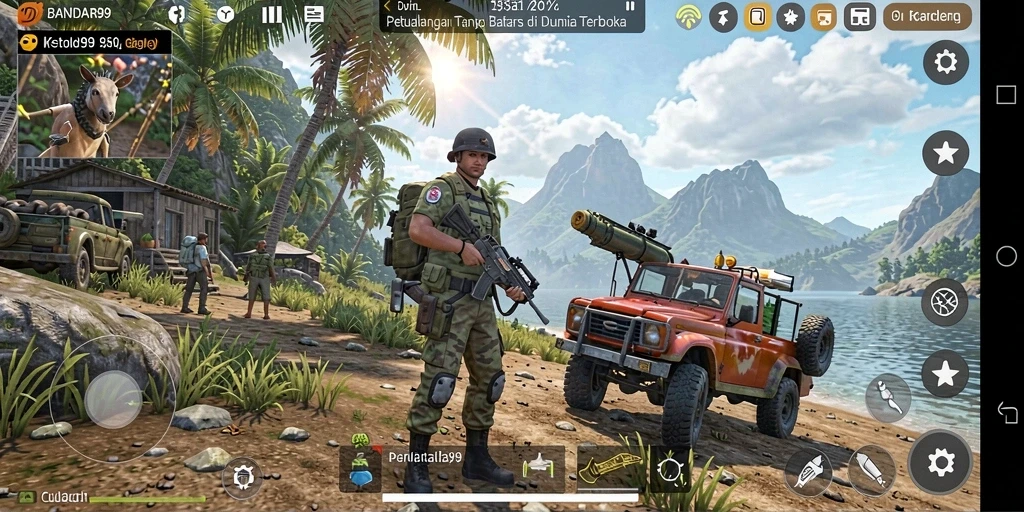 Tampilan grafis memukau dari gameplay BANDAR99 di dunia terbuka.