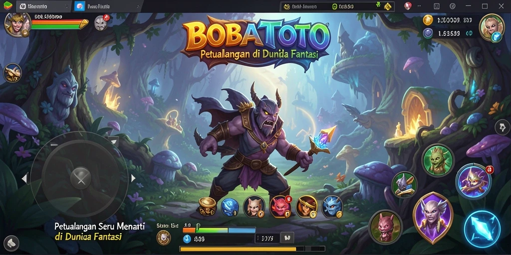 Tampilan gameplay seru BOBATOTO di dunia petualangan.
