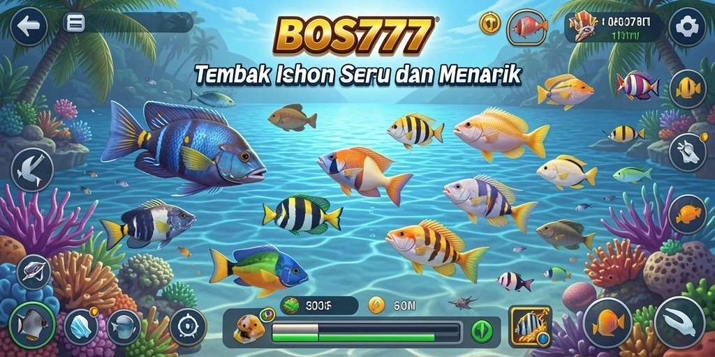 Screenshot gameplay menampilkan aksi seru menembak ikan di laut.