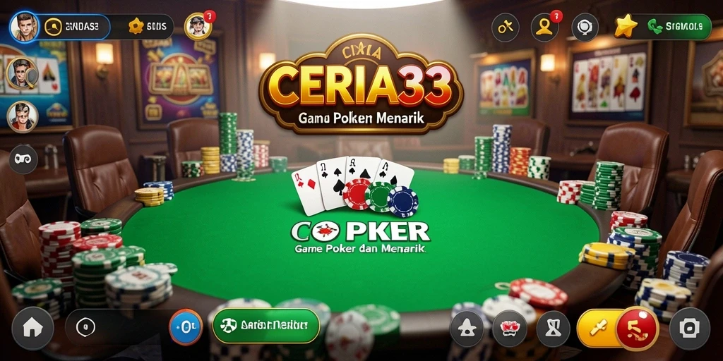 Tampilan menarik dari gameplay Poker di CERIA33.