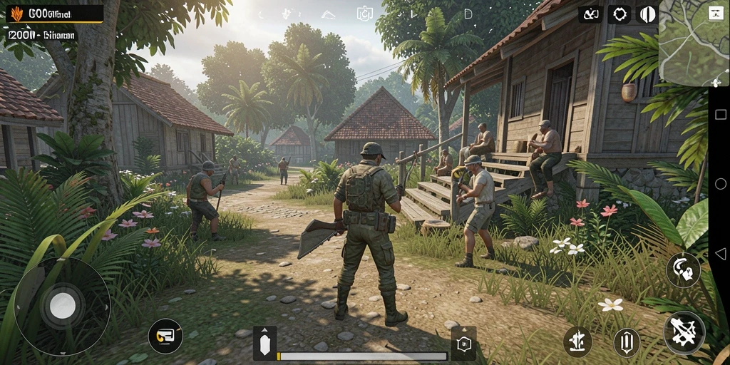 Tampilan gameplay D200M yang menarik dengan interaksi karakter.