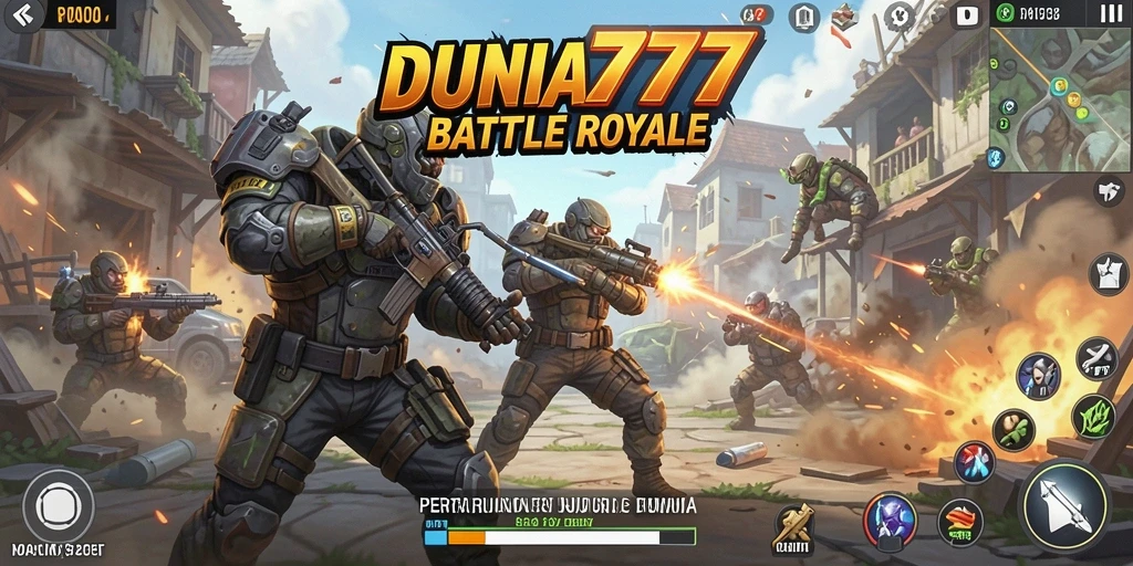 Gameplay seru DUNIA777 dalam pertempuran Battle Royale.