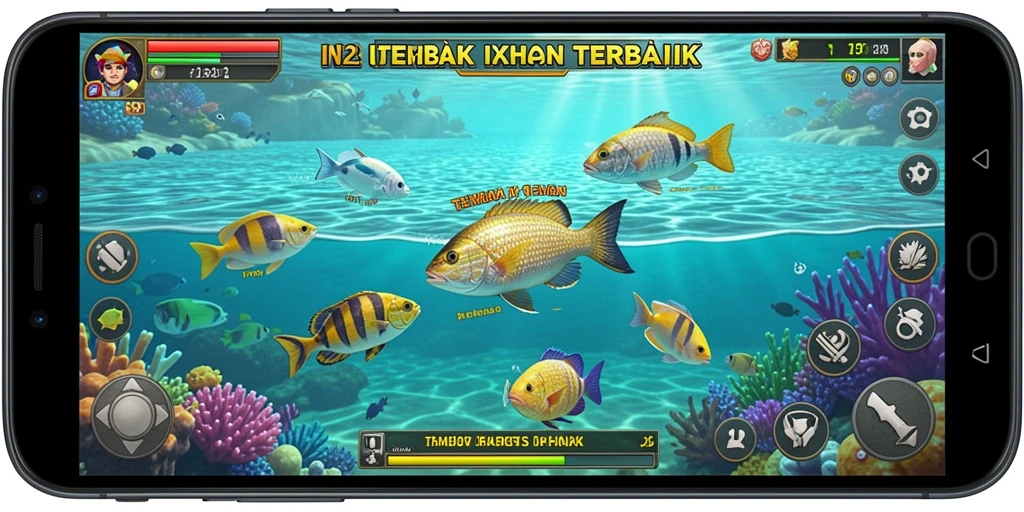 Screenshot gameplay IN22 dengan aksi menembak ikan yang seru.