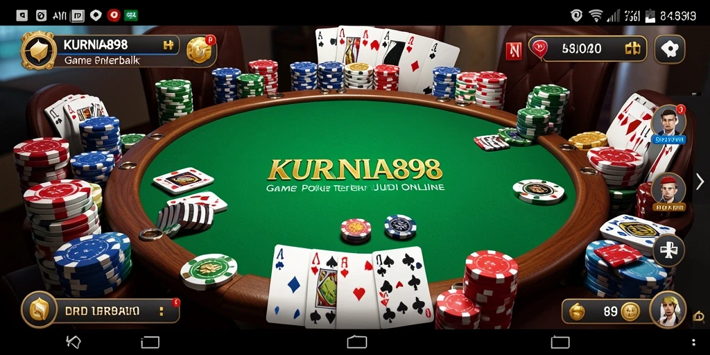 Screenshot gameplay KURNIA898 menampilkan aksi poker yang mendebarkan.