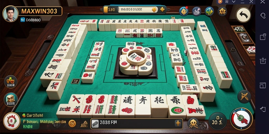 Screenshot gameplay MAXWIN303 menampilkan suasana seru permainan Mahjong.