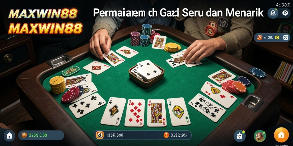 Tampilan gameplay seru saat bermain Gaple di MAXWIN88.