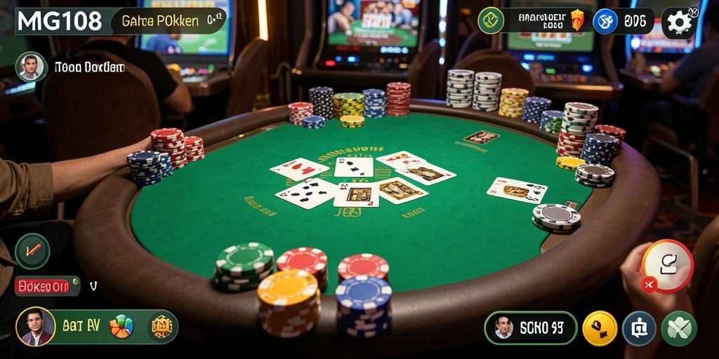 Tampilan gameplay Poker yang seru dan menantang dari MG108.