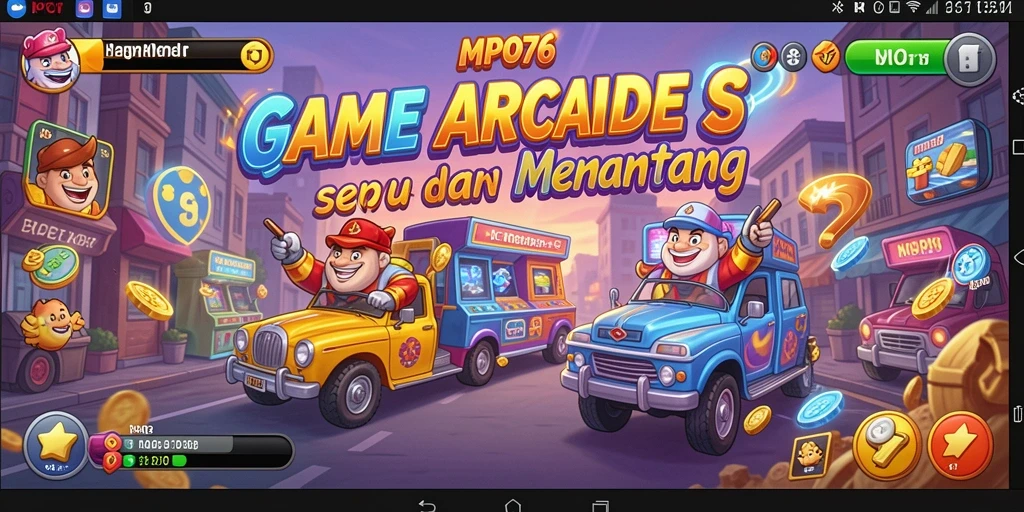 Tampilan gameplay seru MPO76 dengan karakter yang colorful.