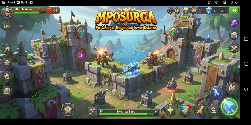 Tampilan gameplay Tower Defense MPOSURGA yang mendebarkan dan strategis.