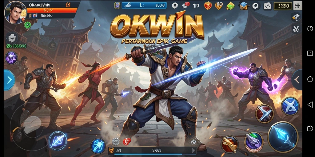 Tampilan aksi pertarungan yang mendebarkan di OKWIN.