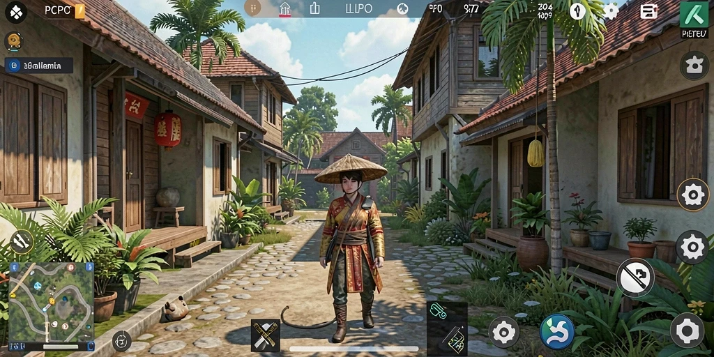 Tampilan gameplay PCPC7 menunjukkan interaksi karakter dalam lingkungan yang realistis.