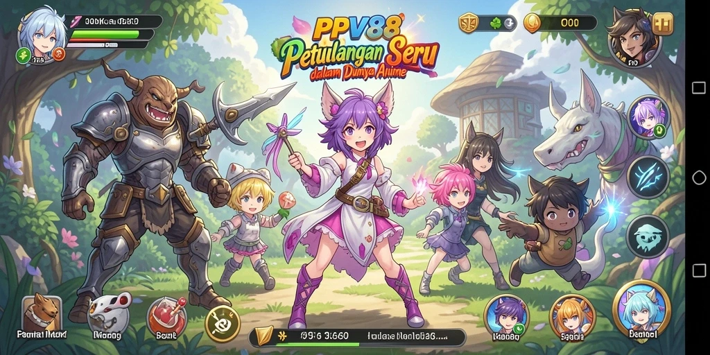 Screenshot gameplay PPV88 yang memukau dengan karakter anime.