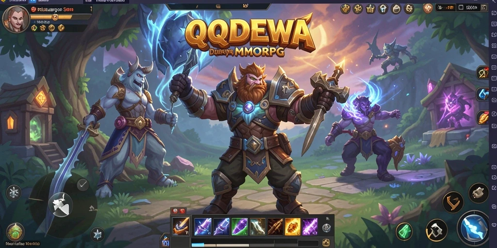 Screenshot gameplay QQDEWA menampilkan pertarungan seru dan karakter yang menakjubkan.