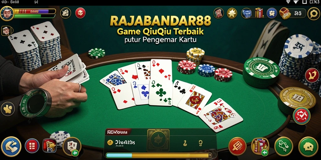 Screenshot gameplay RAJABANDAR88 dengan aksi menarik QiuQiu.