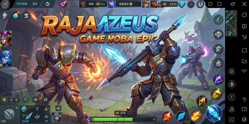 Tampilan gameplay <strong>RAJAZEUS</strong> yang mendebarkan dengan karakter-karakter unik.