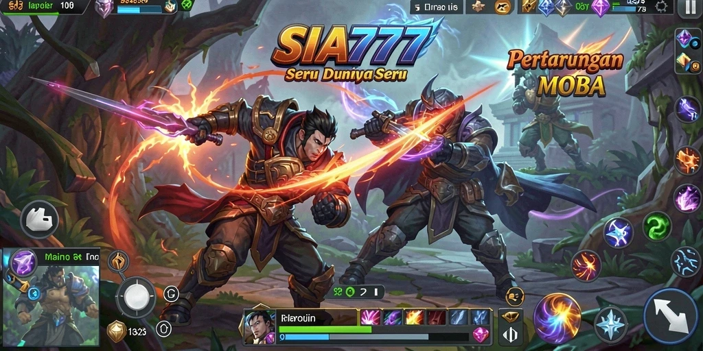 Gameplay seru SIA777 dalam arena MOBA yang sengit.