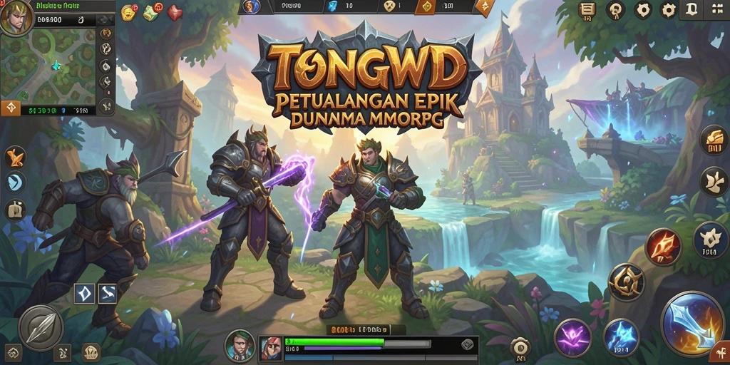 Screenshot gameplay TONGWD yang menampilkan pertempuran epik dan petualangan mendalam.